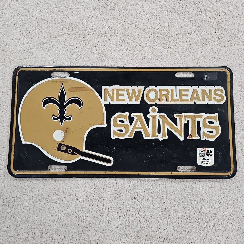 Vintage New Orleans Saints NFL Metal‎ Embossed License Plate